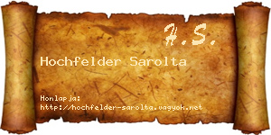 Hochfelder Sarolta névjegykártya